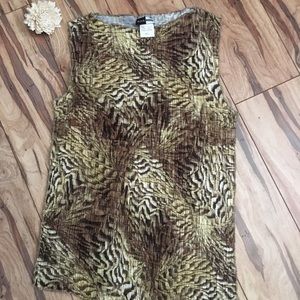 Rina Rossi crinkle animal print sleeveless top S